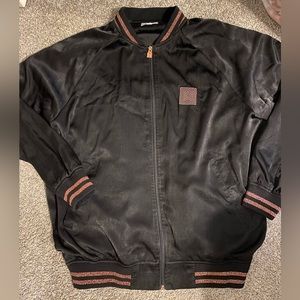 Lularoe lightweight zip up jacket with rose gold detail